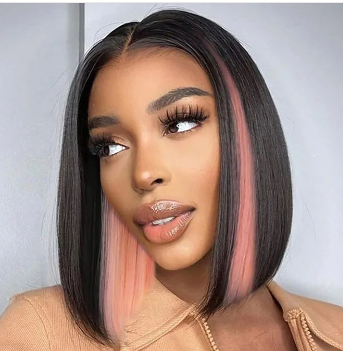 Pink Peekaboo Highlight HD Lace Short Glueless Bob Wig