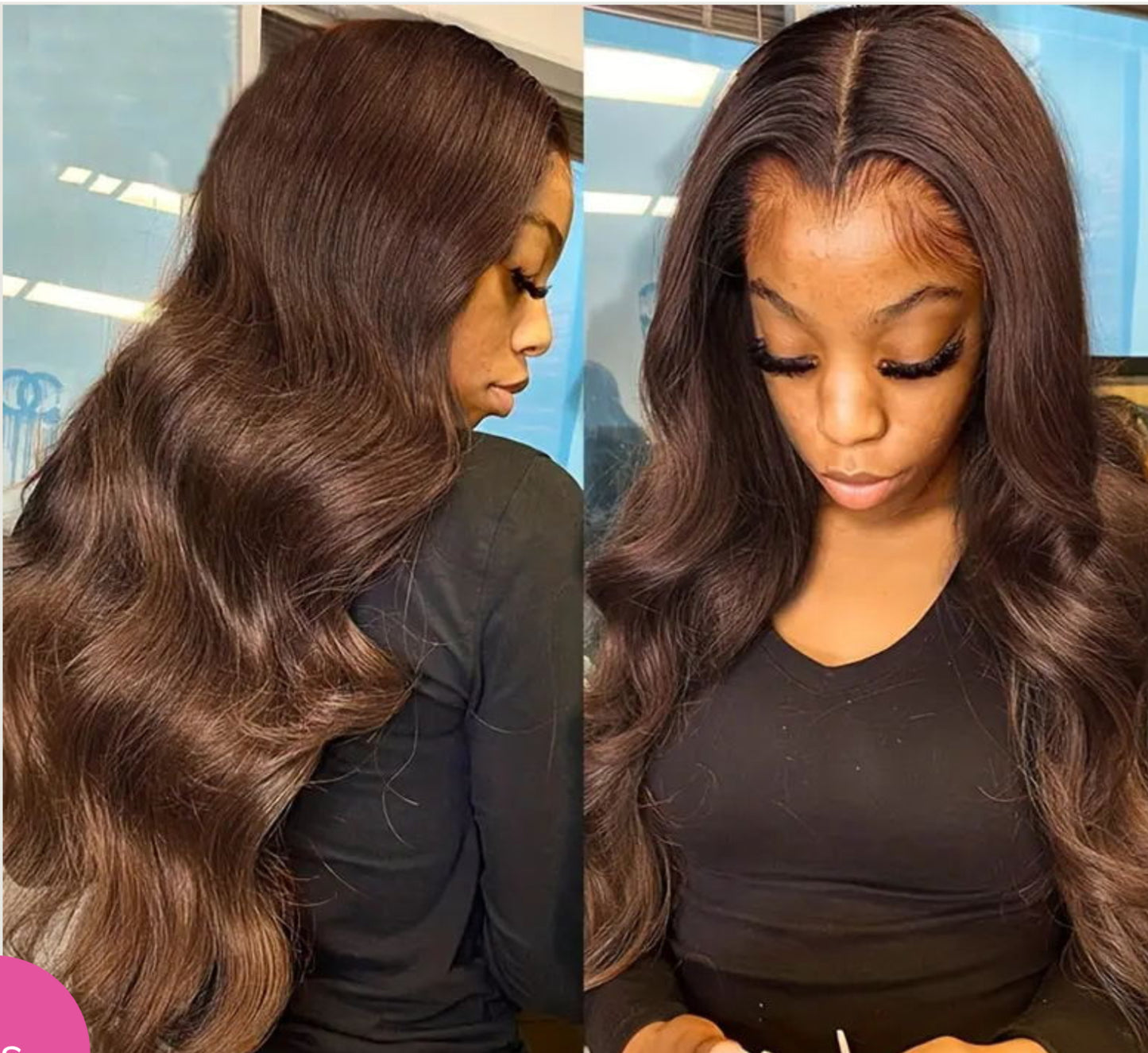 Chocolate Brown Colored Body Wave Human Hair Wig 13x4 HD Lace - wigsAllove HairClassy Closet Beauty & Bundles