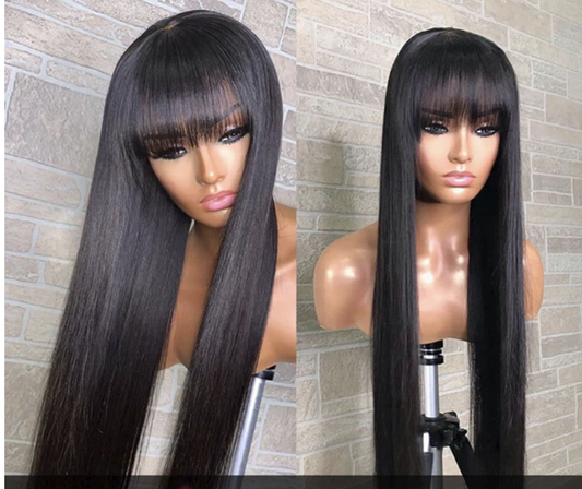 Glueless Straight Wig with Bangs