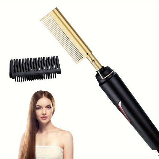 Quick Heating Electric Hair Straightening Comb for Wet or Dry Hair - hoot combTemuClassy Closet Beauty & Bundles