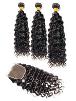 Brazilian Deep Wave (10A) Bundles + Closure - BHEClassy Closet Beauty & Bundles