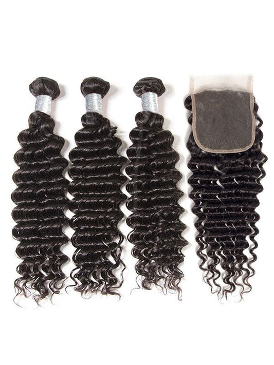 Malaysian Deep Wave (9A) Bundles+Closure - My StoreClassy Closet Beauty & Bundles