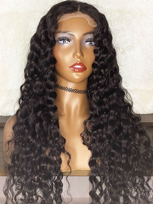 Transparent Lace 4x4 Closure Wig Brazilian Deep Wave - My StoreClassy Closet Beauty & Bundles