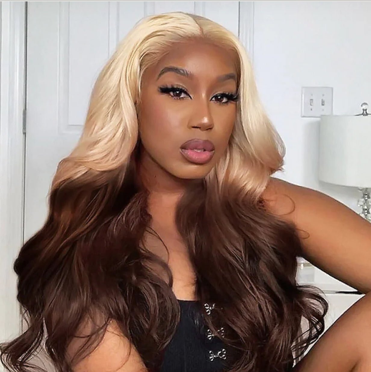 Blonde Ombre 13*4 HD Lace Front 613 Blonde Brown Pre Plucked Wig - Allove HairClassy Closet Beauty & Bundles