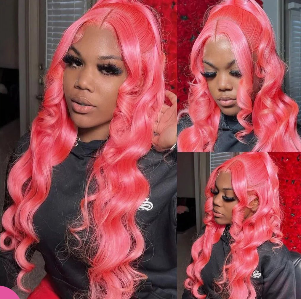 30 Inch Pink Colored 13x4 HD Glueless Lace Front Wig Body Wave - Allove HairClassy Closet Beauty & Bundles