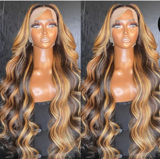 Pre-cut Wear & Go Lace Wig | P4/27 Brown Highlights Glueless 13*4 Body Wave Lace Front Wigs - wigsAllove HairClassy Closet Beauty & Bundles