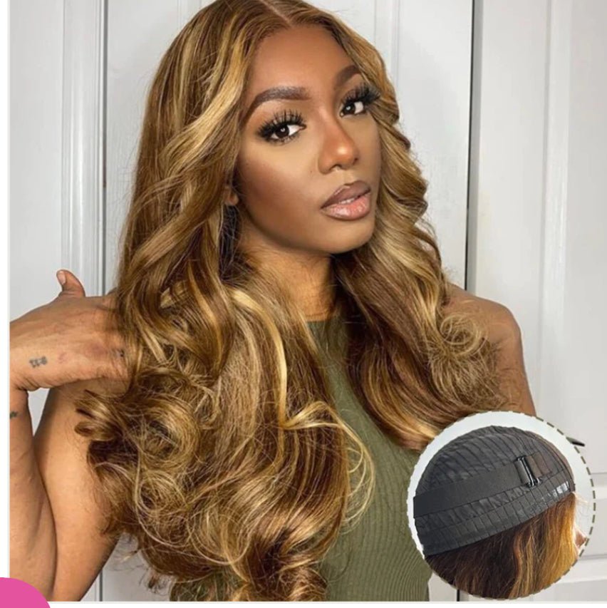 Pre-cut Wear & Go Lace Wig | P4/27 Brown Highlights Glueless 13*4 Body Wave Lace Front Wigs - wigsAllove HairClassy Closet Beauty & Bundles