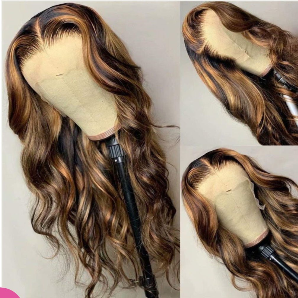 Pre-cut Wear & Go Lace Wig | P4/27 Brown Highlights Glueless 13*4 Body Wave Lace Front Wigs - wigsAllove HairClassy Closet Beauty & Bundles