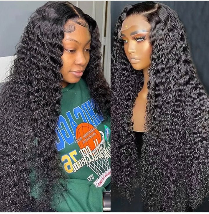 13x6 Water Wave Crochet Hair Wear to Go Transparent HD Lace Front Human Hair Wig - AlloveClassy Closet Beauty & Bundles