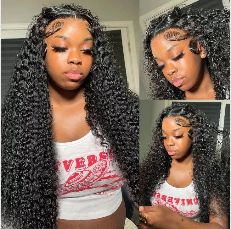 13x6 Water Wave Crochet Hair Wear to Go Transparent HD Lace Front Human Hair Wig - AlloveClassy Closet Beauty & Bundles