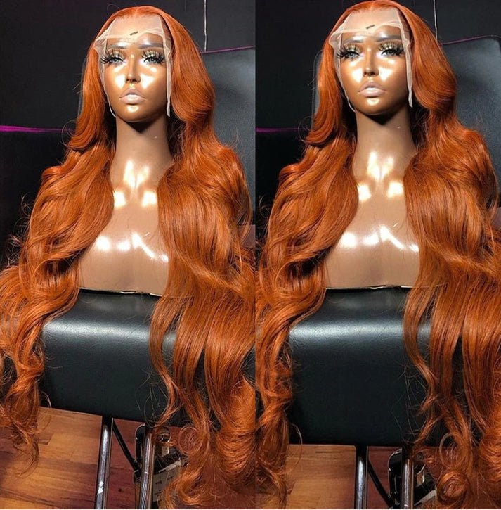 Ginger Orange Color Glueless 13x4 Undetectable HD Lace Frontal Wig - AlloveClassy Closet Beauty & Bundles