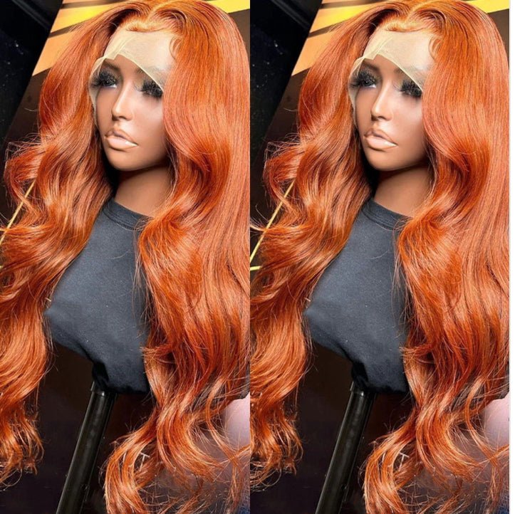 Ginger Orange Color Glueless 13x4 Undetectable HD Lace Frontal Wig - AlloveClassy Closet Beauty & Bundles