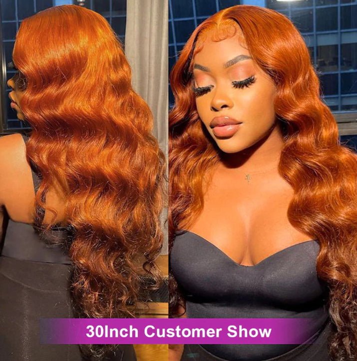 Ginger Orange Color Glueless 13x4 Undetectable HD Lace Frontal Wig - AlloveClassy Closet Beauty & Bundles