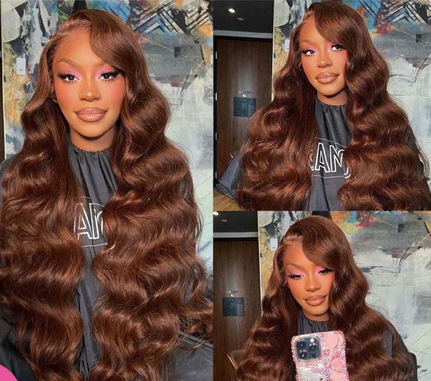 Chocolate Brown Colored Body Wave Human Hair Wig 13x4 HD Lace - wigsAllove HairClassy Closet Beauty & Bundles