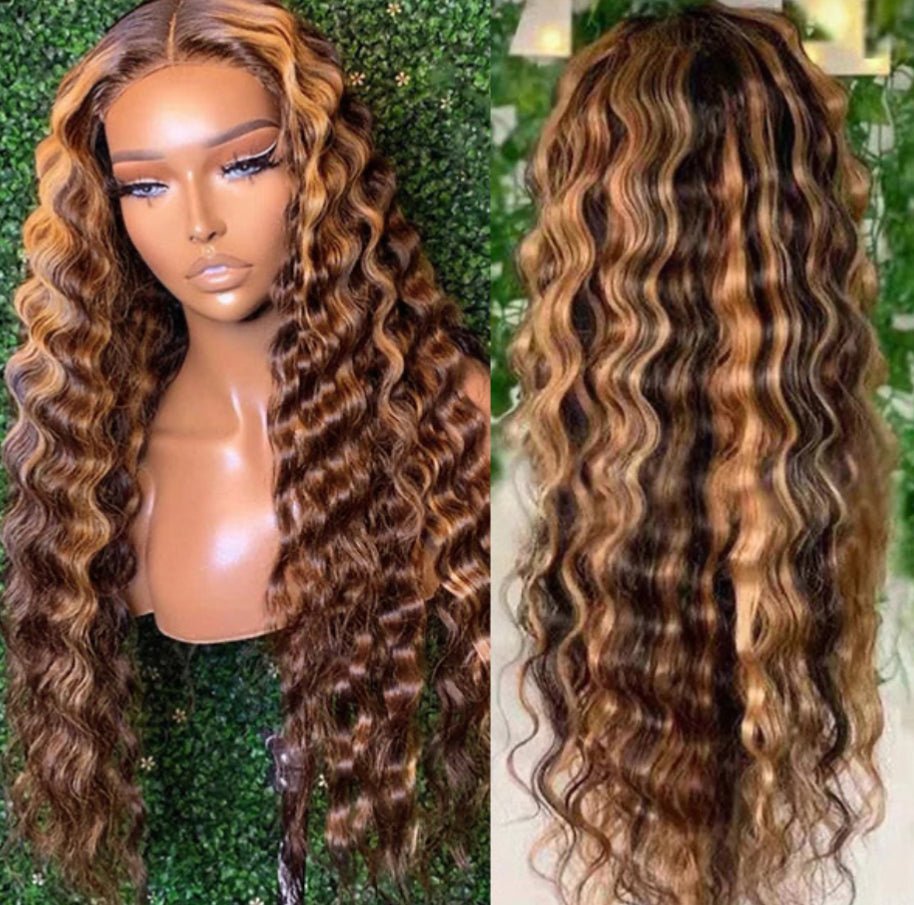 Ombre Hair Invisible 13x4 Lace Front Wig Brazilian Loose Deep Wave Hai - wigsAllove HairClassy Closet Beauty & Bundles