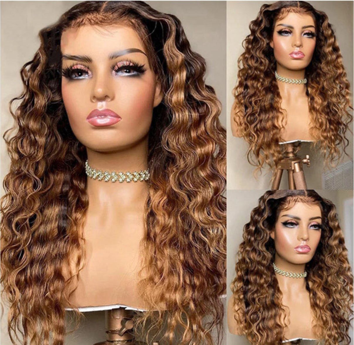 Ombre Hair Invisible 13x4 Lace Front Wig Brazilian Loose Deep Wave Hai - wigsAllove HairClassy Closet Beauty & Bundles