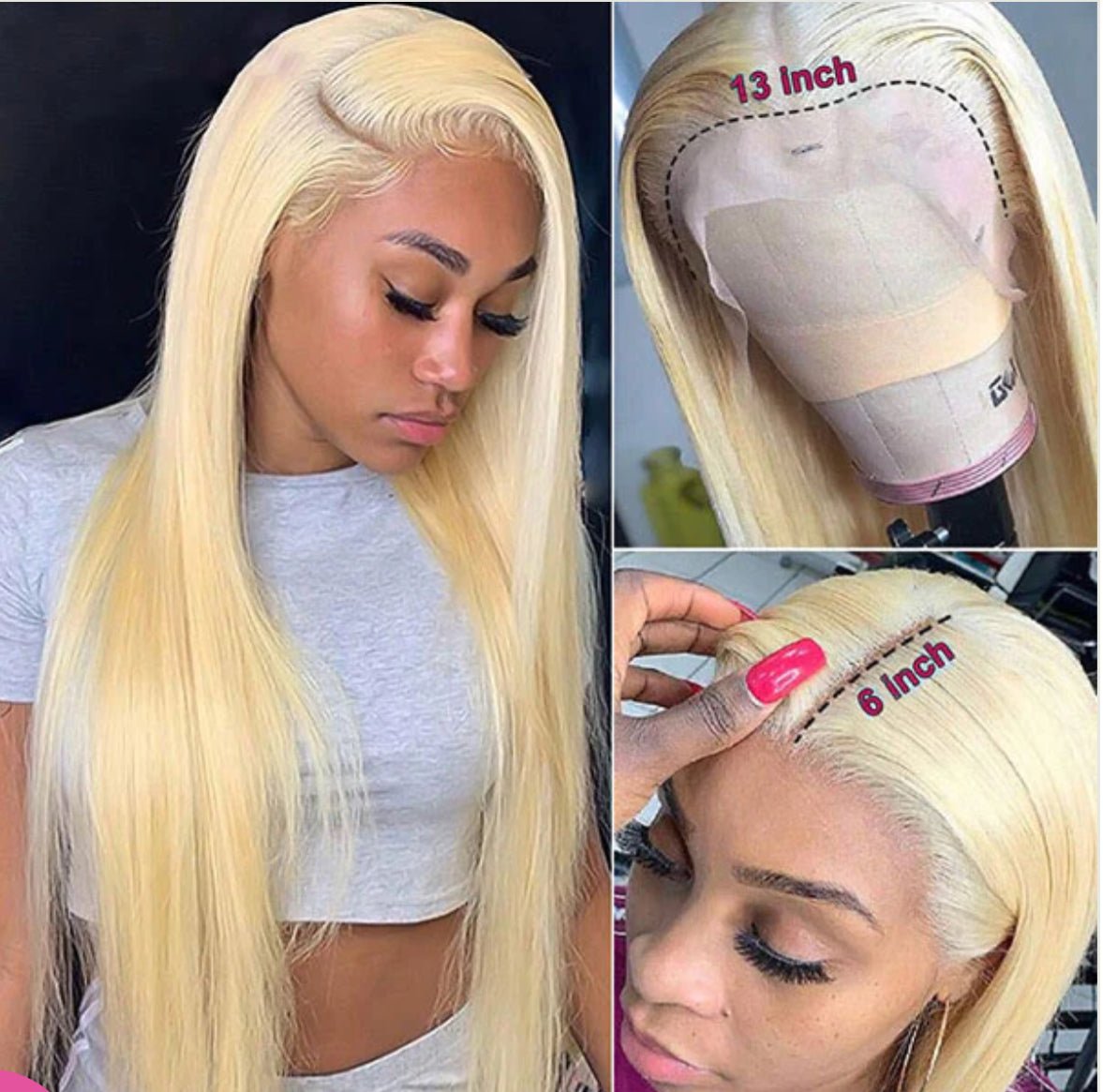 613 Blonde Color 13X6 Straight Human Hair HD Lace Front Wigs - wigsAllove HairClassy Closet Beauty & Bundles