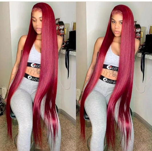 13*4 Straight Hair 99J Burgundy Wear to Go Glueless Lace Front Wigs - Allove HairClassy Closet Beauty & Bundles