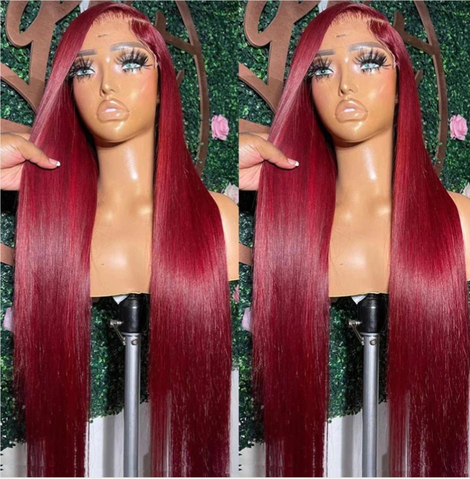 13*4 Straight Hair 99J Burgundy Wear to Go Glueless Lace Front Wigs - Allove HairClassy Closet Beauty & Bundles