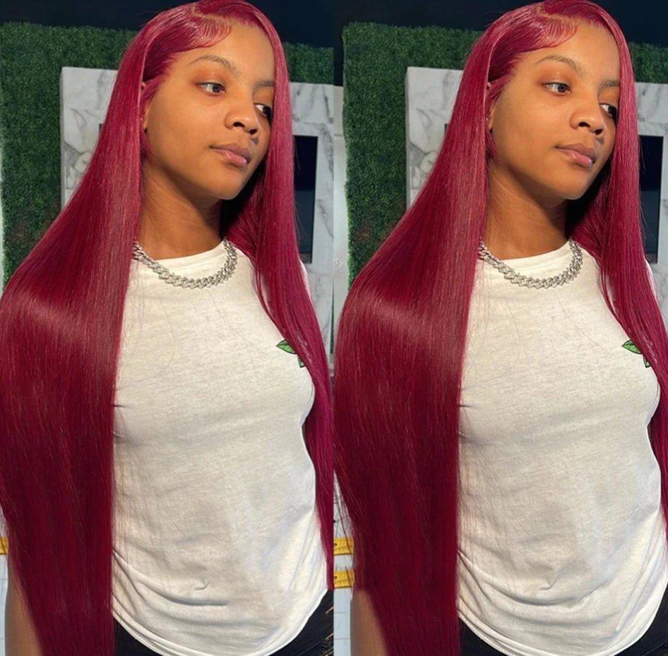 13*4 Straight Hair 99J Burgundy Wear to Go Glueless Lace Front Wigs - Allove HairClassy Closet Beauty & Bundles