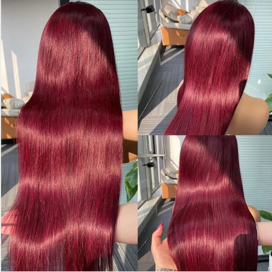 13*4 Straight Hair 99J Burgundy Wear to Go Glueless Lace Front Wigs - Allove HairClassy Closet Beauty & Bundles