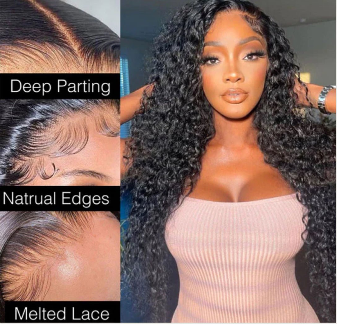 HD Transparent 13*4 Deep Curly Lace Front Human Hair Wigs - Allove HairClassy Closet Beauty & Bundles