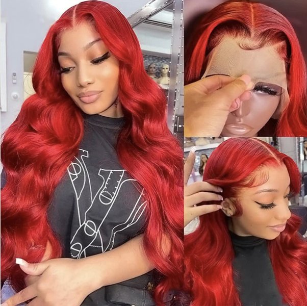 Red Body Wave 13x4 HD Lace Front Wig with Pre Plucked - Allove HairClassy Closet Beauty & Bundles