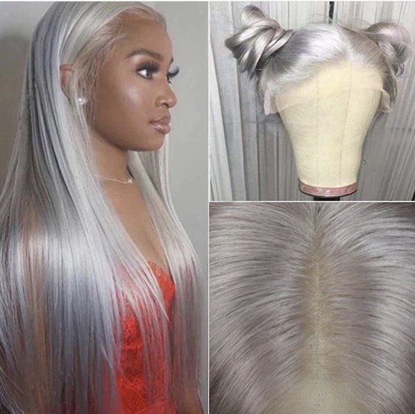 Silver Grey Wear And Go 13 x 4 Straight Hair HD Lace Front Wig - Allove HairClassy Closet Beauty & Bundles