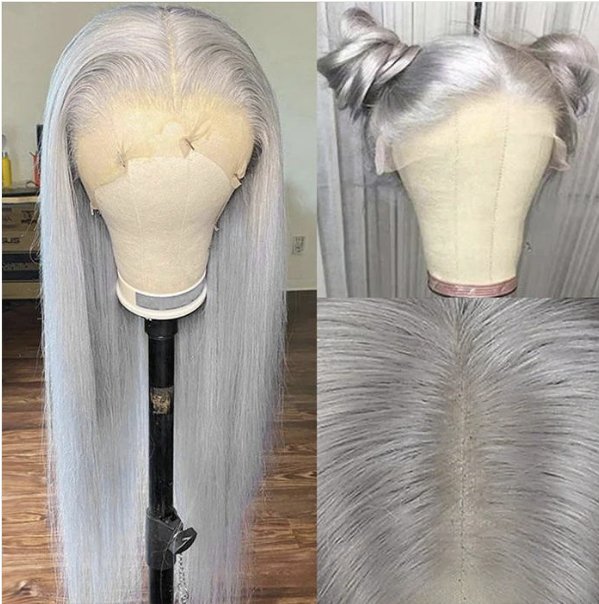 Silver Grey Wear And Go 13 x 4 Straight Hair HD Lace Front Wig - Allove HairClassy Closet Beauty & Bundles