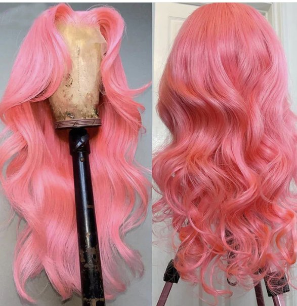 Pink Colored 13x4 HD Glueless Lace Front Wig Body Wave Barbie Wig - wigsAllove HairClassy Closet Beauty & Bundles