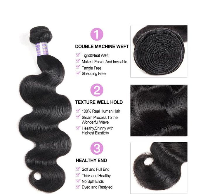 Brazilian Body Wave 4 Bundle With Lace Closure - Allove HairClassy Closet Beauty & Bundles