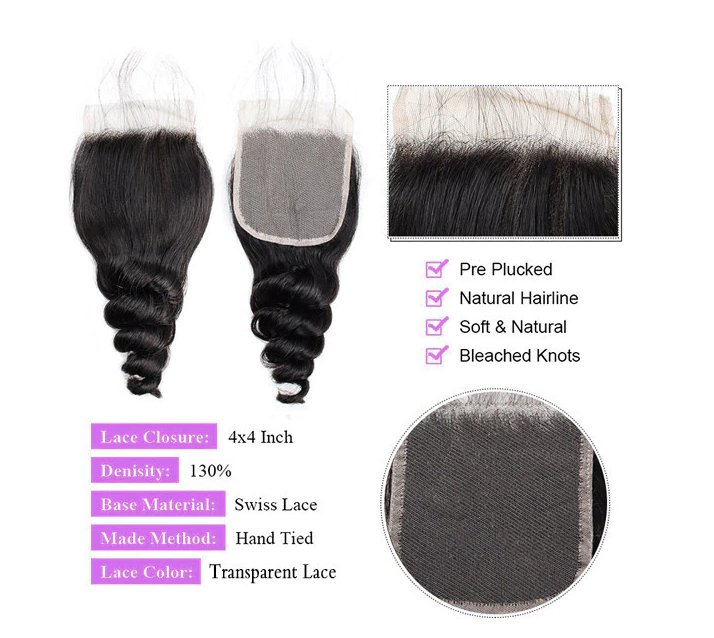 Loose Wave Hair 3 Bundles With HD Lace Closure Human Hair Bundles - Allove HairClassy Closet Beauty & Bundles