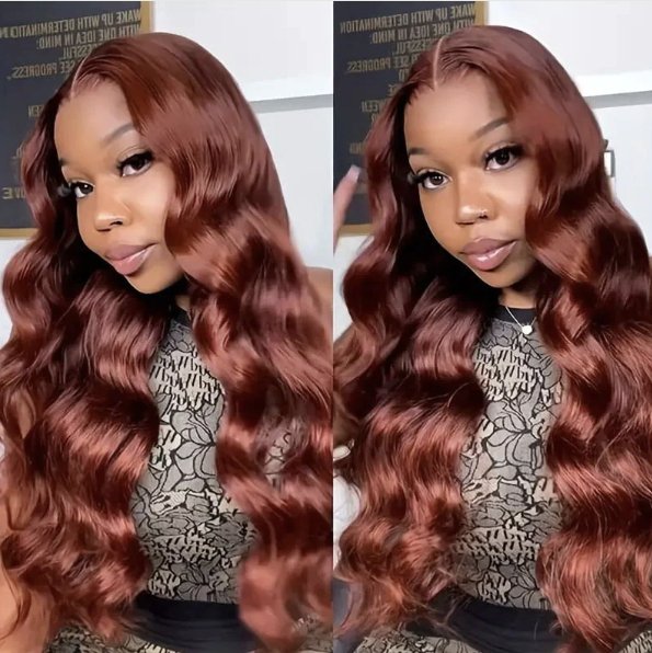 Auburn Brown Barbie Hair Body Wave 13x4 HD Glueless Lace Frontal Human Hair Wig - Classy Closet Beauty & BundlesClassy Closet Beauty & Bundles