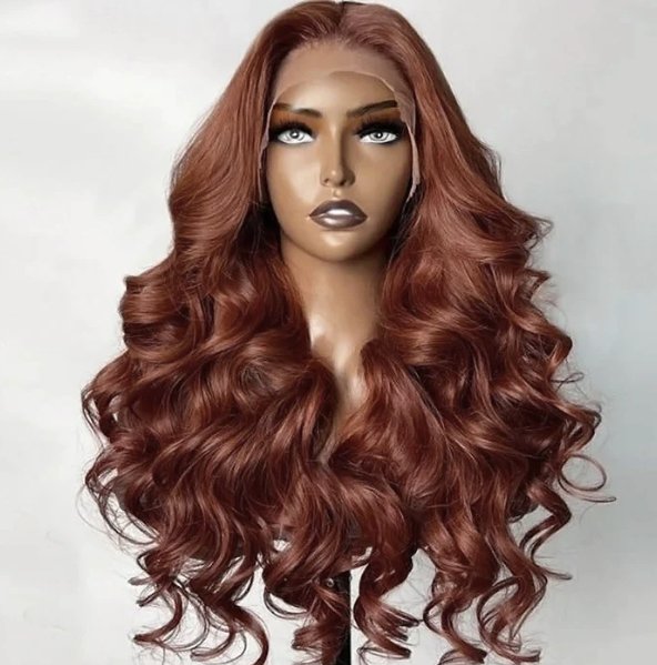 Auburn Brown Barbie Hair Body Wave 13x4 HD Glueless Lace Frontal Human Hair Wig - Classy Closet Beauty & BundlesClassy Closet Beauty & Bundles