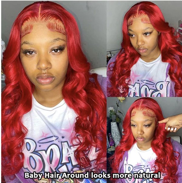 Red Body Wave 13x4 HD Lace Front Wig with Pre Plucked - Allove HairClassy Closet Beauty & Bundles