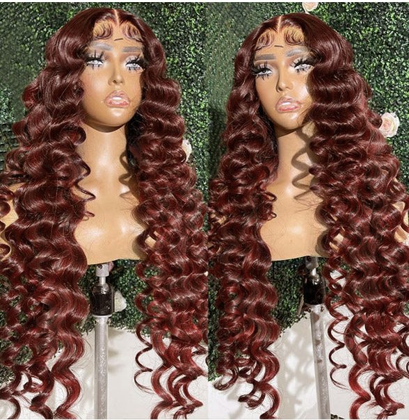 Reddish Brown #33 Color Loose Deep Wave Lace Front,13x4 HD Transparent Lace Wig - wigsAllove HairClassy Closet Beauty & Bundles