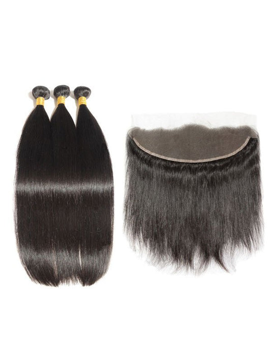 Brazilian Straight (10A) Bundles + Frontal - My StoreClassy Closet Beauty & Bundles