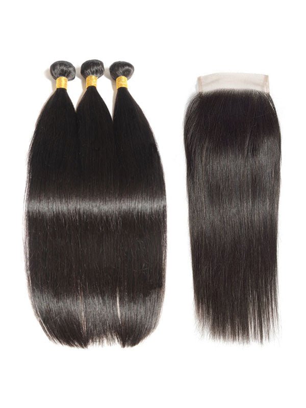 Brazilian Straight (10A) Bundles + Closure - My StoreClassy Closet Beauty & Bundles