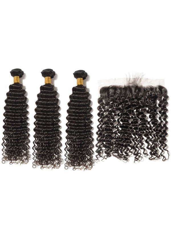 Brazilian Curly (10A) Bundles + Frontal - BHEClassy Closet Beauty & Bundles